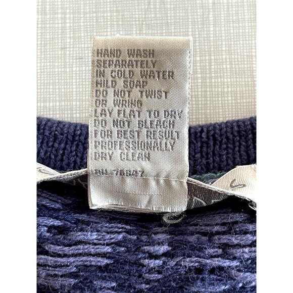 Nomadic Traders Sz M Floral Cardigan Sweater Purple Ramie Cottage Vintage Nordic - Picture 13 of 13